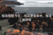 榴莲视频 专区：吃瓜党聚集地，榴莲视频嗯