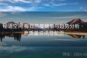 秘语空间 每日热度榜单与趋势分析 · 高质量资讯导航页