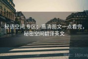 秘语空间 专区：高清图文一点看完，秘密空间翻译英文