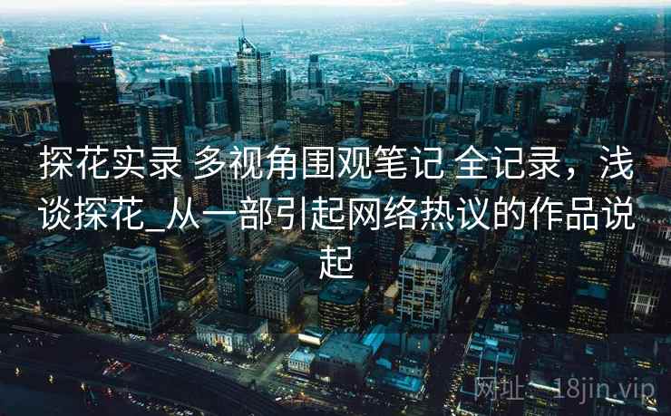 探花实录 多视角围观笔记 全记录，浅谈探花_从一部引起网络热议的作品说起