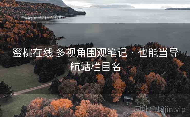 蜜桃在线 多视角围观笔记 · 也能当导航站栏目名
